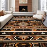 Ultra Soft Area Rug, Non Slip, Stain Resistant, Washable Area Rugs for Living Room, Bedroom, Vivid Abstract Ogee Pattern(Brown)