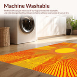 Ultra Soft Area Rug, Non Slip, Stain Resistant, Washable Area Rugs for Living Room, Bedroom, Bright Warmth Sun Graphic(Yellow)
