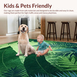 Ultra Soft Area Rug, Non Slip, Stain Resistant, Washable Area Rugs for Living Room, Bedroom, Lush Nature-Inspired Patterned Surface(Green)