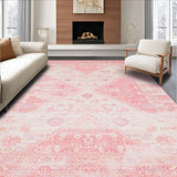 Ultra Soft Area Rug, Non Slip, Stain Resistant, Washable Area Rugs for Living Room, Bedroom, Sweet Whimsical Heart Pattern(Pink)