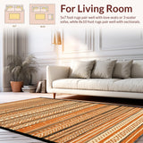 Ultra Soft Area Rug, Non Slip, Stain Resistant, Washable Area Rugs for Living Room, Bedroom, Vibrant Abstract Symmetrical Design(Orange)