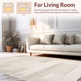 Ultra Soft Area Rug, Non Slip, Stain Resistant, Washable Area Rugs for Living Room, Bedroom, Elegant Subtle Chunky Knit Appeal(Beige)