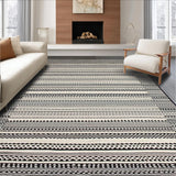 Ultra Soft Area Rug, Non Slip, Stain Resistant, Washable Area Rugs for Living Room, Bedroom, Elegant Minimalist Lattice Design(Black)