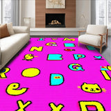 Ultra Soft Area Rug, Non Slip, Stain Resistant, Washable Area Rugs for Living Room, Bedroom, Vibrant Playful Numbered Safari Theme(Pink)
