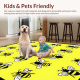 Ultra Soft Area Rug, Non Slip, Stain Resistant, Washable Area Rugs for Living Room, Bedroom, Lively Transitional Honey Pattern(Yellow)
