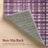 Ultra Soft Area Rug, Non Slip, Stain Resistant, Washable Area Rugs for Living Room, Bedroom, Reversible Braided Rug Mauve Infusion Resilient Weave Stylish Carpet(Purple)