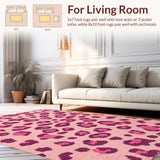Ultra Soft Area Rug, Non Slip, Stain Resistant, Washable Area Rugs for Living Room, Bedroom, Soft Pastel Pink Area Rug for Playroom(Pink)