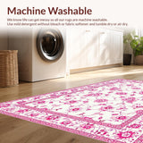 Ultra Soft Area Rug, Non Slip, Stain Resistant, Washable Area Rugs for Living Room, Bedroom, Contemporary Pink Cozy Vibe(Pink)
