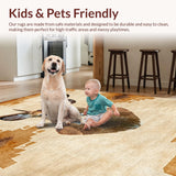 Ultra Soft Area Rug, Non Slip, Stain Resistant, Washable Area Rugs for Living Room, Bedroom, Animal Print Accent Rug for Rustic Decor(Beige)