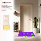 Ultra Soft Area Rug, Non Slip, Stain Resistant, Washable Area Rugs for Living Room, Bedroom, Colorful Number Puzzle Aesthetic(Purple)