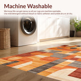 Ultra Soft Area Rug, Non Slip, Stain Resistant, Washable Area Rugs for Living Room, Bedroom, Vibrant Earthy Toned Composition(Orange)