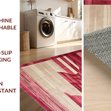 Ultra Soft Area Rug, Non Slip, Stain Resistant, Washable Area Rugs for Living Room, Bedroom, Chic Minimalist Colorful Contrast(Red)