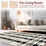 Contemporary Black And White Striped For Versatile Decor(Beige)