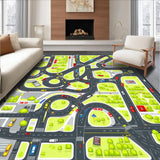 Ultra Soft Area Rug, Non Slip, Stain Resistant, Washable Area Rugs for Living Room, Bedroom, Charming Traffic Storytelling Carpet(Gray)