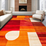 Ultra Soft Area Rug, Non Slip, Stain Resistant, Washable Area Rugs for Living Room, Bedroom, Warm Toned Artful Patterned Delight(Red)