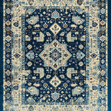 Distressed Blue Geometric Elegance(Blue)