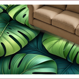 Ultra Soft Area Rug, Non Slip, Stain Resistant, Washable Area Rugs for Living Room, Bedroom, Elegant Sage Green Leaf Pattern(Green)