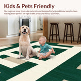 Luna Vista Contemporary Green Beige Area With Abstract Geometric Motifs(Beige)