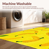 Ultra Soft Area Rug, Non Slip, Stain Resistant, Washable Area Rugs for Living Room, Bedroom, Joyful Cartoonish Fruit Theme(Yellow)
