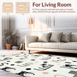 Ultra Soft Area Rug, Non Slip, Stain Resistant, Washable Area Rugs for Living Room, Bedroom, Stylish Irregular Animal Shape(White)