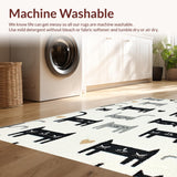 Ultra Soft Area Rug, Non Slip, Stain Resistant, Washable Area Rugs for Living Room, Bedroom, Playful Animal-Themed Aesthetic(White)