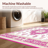 Elegant Area White Pink Beige with Bethlehem Traditional Design(White)