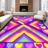 Ultra Soft Area Rug, Non Slip, Stain Resistant, Washable Area Rugs for Living Room, Bedroom, Dynamic Rainbow Splash Effect(Purple)