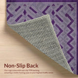 Ultra Soft Area Rug, Non Slip, Stain Resistant, Washable Area Rugs for Living Room, Bedroom, Funky Modern Lattice Arrangement(Purple)
