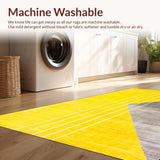 Ultra Soft Area Rug, Non Slip, Stain Resistant, Washable Area Rugs for Living Room, Bedroom, Luxurious Minimalist Geometric Motif(Yellow)