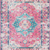 Ultra Soft Area Rug, Non Slip, Stain Resistant, Washable Area Rugs for Living Room, Bedroom, Vibrant Earthy Geometric Appeal(Pink)