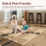 Ultra Soft Area Rug, Non Slip, Stain Resistant, Washable Area Rugs for Living Room, Bedroom, Whimsical Earthy Animal Motif(Beige)