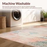 Ultra Soft Area Rug, Non Slip, Stain Resistant, Washable Area Rugs for Living Room, Bedroom, Elegant Pastel Lattice Pattern(Pink)