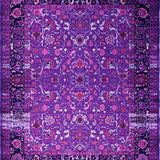 Ultra Soft Area Rug, Non Slip, Stain Resistant, Washable Area Rugs for Living Room, Bedroom, Rustic Floral Vintage Aesthetic(Purple)