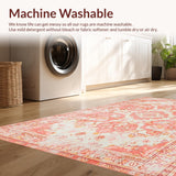Ultra Soft Area Rug, Non Slip, Stain Resistant, Washable Area Rugs for Living Room, Bedroom, Elegant Subtle Textured Motif(Pink)