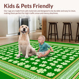 Ultra Soft Area Rug, Non Slip, Stain Resistant, Washable Area Rugs for Living Room, Bedroom, Playful St. Patrick's Day Entry Mat(Green)
