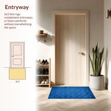 Ultra Soft Area Rug, Non Slip, Stain Resistant, Washable Area Rugs for Living Room, Bedroom, Cobalt Bow Scalloped Rug: Decorative Bowknot Floor Mat(Blue)