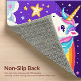 Ultra Soft Area Rug, Non Slip, Stain Resistant, Washable Area Rugs for Living Room, Bedroom, Sparkling Magical Unicorn Landscape(White)