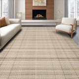 Ultra Soft Area Rug, Non Slip, Stain Resistant, Washable Area Rugs for Living Room, Bedroom, Chic Rustic Farmhouse Weaved Design(Beige)