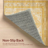 Ultra Soft Area Rug, Non Slip, Stain Resistant, Washable Area Rugs for Living Room, Bedroom, Rustic Neutral Trellis Pattern(Gold)