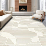 Dynamic Cream Abstract Wave Composition(Beige)