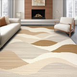 Ultra Soft Area Rug, Non Slip, Stain Resistant, Washable Area Rugs for Living Room, Bedroom, Whimsical Scalloped Neutral Tones(Beige)