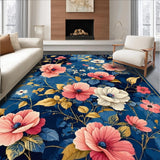 Ultra Soft Area Rug, Non Slip, Stain Resistant, Washable Area Rugs for Living Room, Bedroom, Bright Whimsical Abstract Composition(Blue)