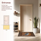 Ultra Soft Area Rug, Non Slip, Stain Resistant, Washable Area Rugs for Living Room, Bedroom, Contemporary Abstract Elephant Design(Brown)