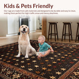 Ultra Soft Area Rug, Non Slip, Stain Resistant, Washable Area Rugs for Living Room, Bedroom, Whimsical Western Star Design(Black)