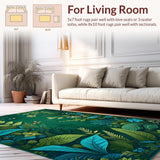 Ultra Soft Area Rug, Non Slip, Stain Resistant, Washable Area Rugs for Living Room, Bedroom, Elegant Minimalist Insect Pattern(Green)