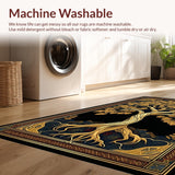 Ultra Soft Area Rug, Non Slip, Stain Resistant, Washable Area Rugs for Living Room, Bedroom, Minimalist Viking Symbolism Display(Gold)