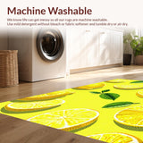 Ultra Soft Area Rug, Non Slip, Stain Resistant, Washable Area Rugs for Living Room, Bedroom, Bright Lemon Design for Cheerful Decor(Yellow)