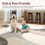 Contemporary Shaped Area Beige Cream Indoor(Beige)