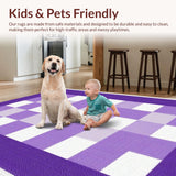 Ultra Soft Area Rug, Non Slip, Stain Resistant, Washable Area Rugs for Living Room, Bedroom, Charming Lavender Geometric Display(Purple)