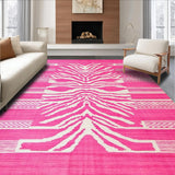 Ultra Soft Area Rug, Non Slip, Stain Resistant, Washable Area Rugs for Living Room, Bedroom, Trendy Light Pink Zebra Motif(Pink)
